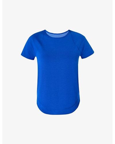 Sweaty Betty Breathe Easy Short-sleeve Stretch Recycled-polyester Top X - Blue