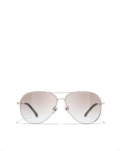 Chanel Pilot Sunglasses - White