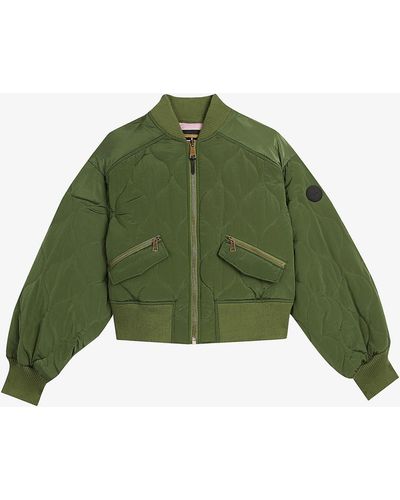 Ted Baker Aelexis Onion-quilted Bomber Jacket - Green