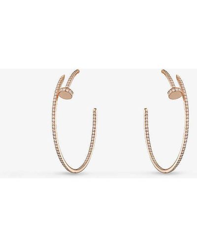 Cartier Juste Un Clou 18ct Rose-gold And 1.26ct Diamond Earrings - Natural