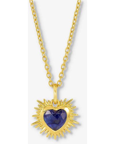 Rachel Jackson September-birthstone Sapphire 22ct -plated Sterling-silver Necklace - White