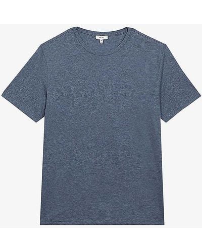 Reiss Bless Regular-fit Cotton-jersey T-shirt - Blue