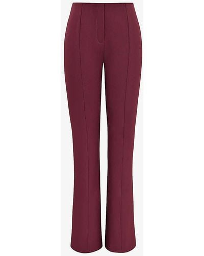 House Of Cb Lillie Flared-leg Mid-rise Stretch-woven Trousers