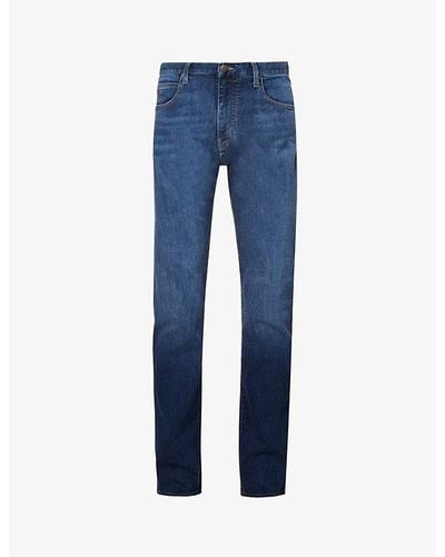Emporio Armani Regular-fit Straight-leg Stretch-denim Jeans - Blue