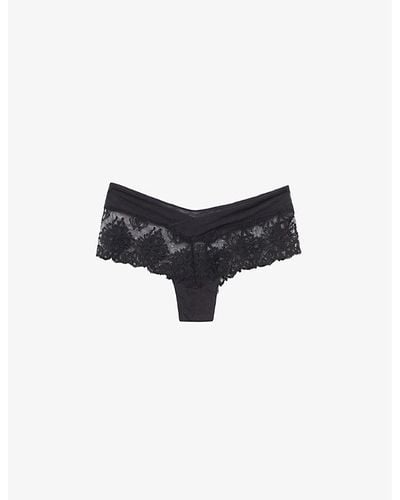 Chantelle Champs Elysées Embroidered-mesh Stretch-woven Brief - Black
