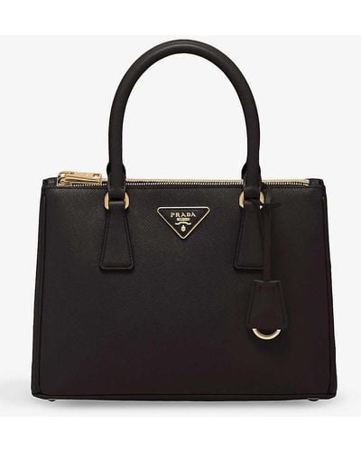Prada Galleria Medium Saffiano-leather Tote Bag - Black
