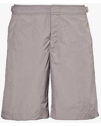 Orlebar Brown Dane Brand-tab Regular-fit Swim Shorts - Grey