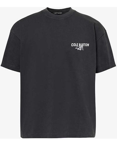 Cole Buxton Devil Branded-print Cotton-jersey T-shirt - Blue
