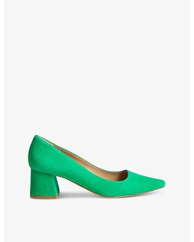 LK Bennett Sloane Pointed-toe Suede Heeled Courts - Green