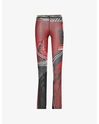 OTTOLINGER Slim-fit Straight-leg High-rise Stretch-recycled Polyester Pants - Red