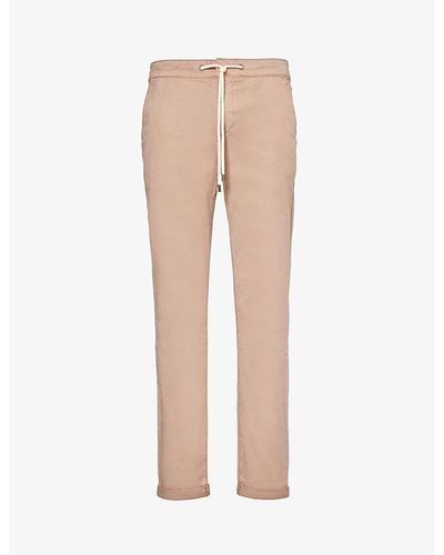 PAIGE Fraser Elasticated-waist Tapered-leg Stretch-woven Pants - Natural