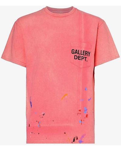 GALLERY DEPT. Vintage Paint Ribbed-trim Cotton-jersey T-shirt - Pink