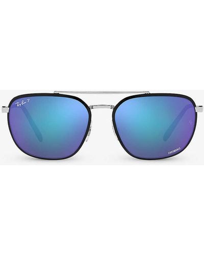 Ray-Ban Rb3708 Chromance Metal Sunglasses - Blue