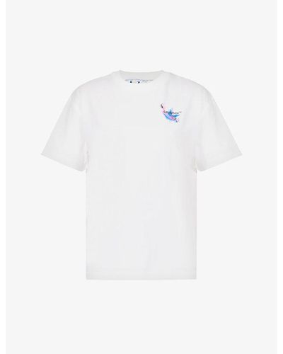 Off-White c/o Virgil Abloh Graphic Print Crew Neck T-Shirt w/ Tags - White  T-Shirts, Clothing - WOWVA29226