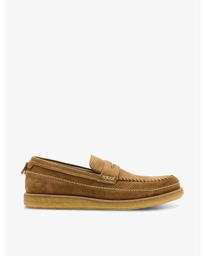 AllSaints Jago Slip-on Leather Loafers - Natural
