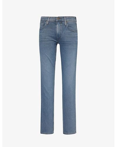 PAIGE Federal Straight-leg Mid-rise Stretch-woven Jeans - Blue