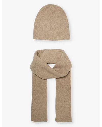 Begg x Co Ture Brushed-texture Knitted Cashmere Two Piece Set - Natural