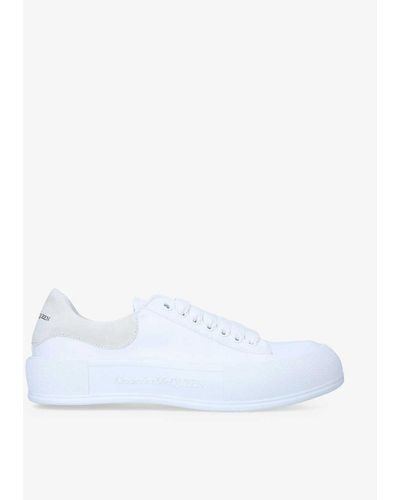 Alexander McQueen Deck Cap-toe Canvas And Suede Low-top Trainers - White