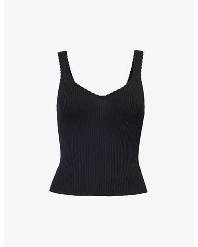 PAIGE Odile Ribbed Knitted Top - Black