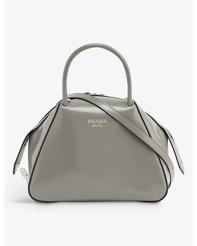 Prada Small Flou Shoulder Bag - Grey for Women