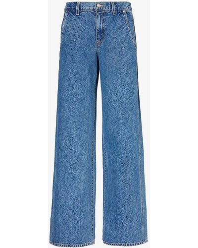 SLVRLAKE Denim Mica Wide-leg Low-rise Jeans - Blue