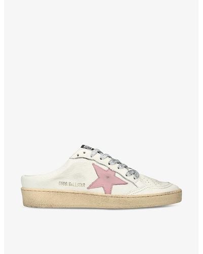 Golden Goose Ballstar Sabot Leather Backless Low-top Trainers - Natural