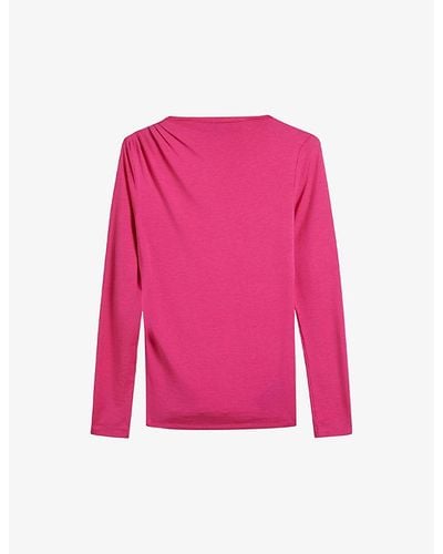 Ted Baker Eloria Twist-neck Stretch-woven Top - Pink