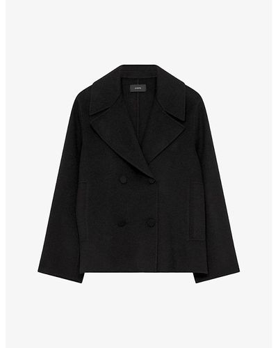JOSEPH Gilkes Relaxed-fit Wool And Silk-blend Coat - Black