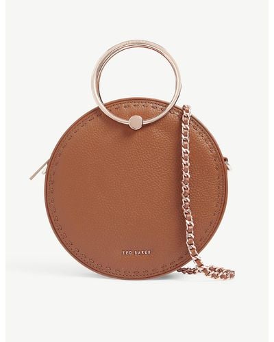 Ted Baker Maddie Circle Leather Crossbody Bag - Brown