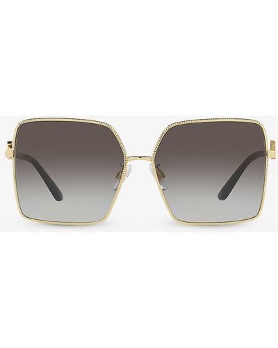 Dolce & Gabbana Dg2279 Square-frame Metal Sunglasses - Grey