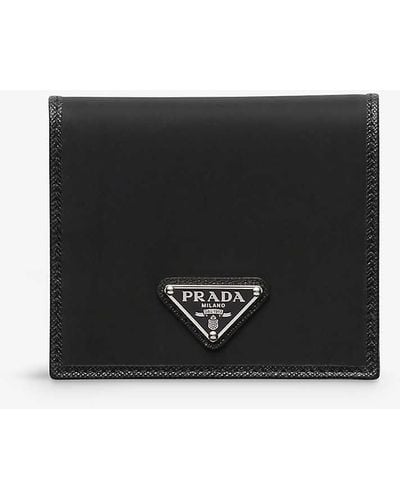 Prada Re-nylon Recycled-nylon And Leather Wallet - Black