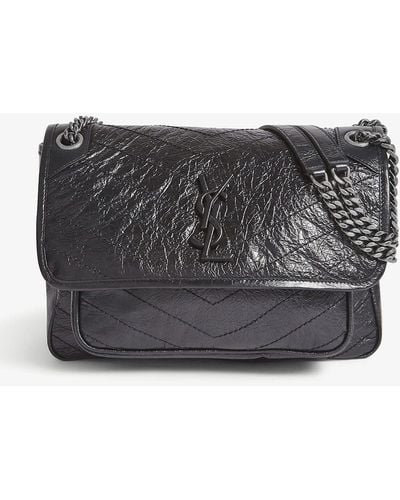 Saint Laurent Niki Medium Leather Shoulder Bag - Black