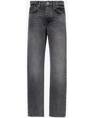 FRAME Faded-wash Straight-leg Regular-fit Denim Jeans - Grey