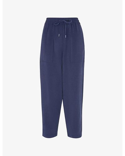 Whistles Madison Elasticated-waist Pocket-detail Woven Pants - Blue