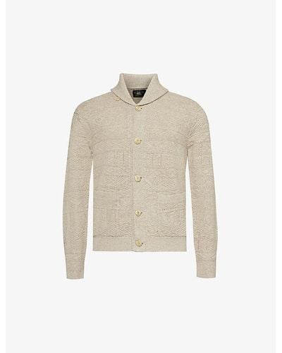 RRL Relaxed-fit Shawl-collar Cotton And Linen-blend Cardigan - Natural