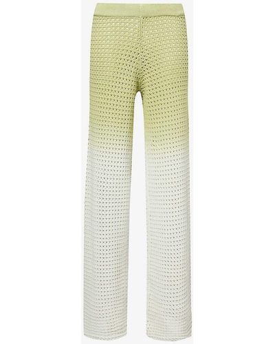 Daily Paper Adaeze -pattern Cotton-blend Knitted Trousers - Green