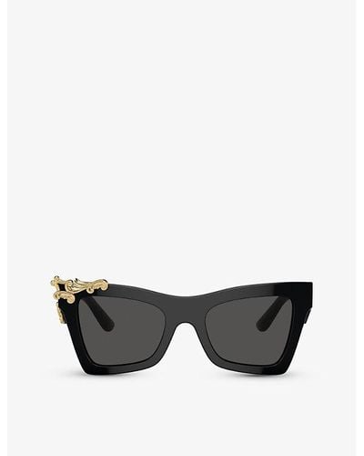 Dolce & Gabbana Dg4434 Cat-eye Frame Acetate Sunglasses - Gray