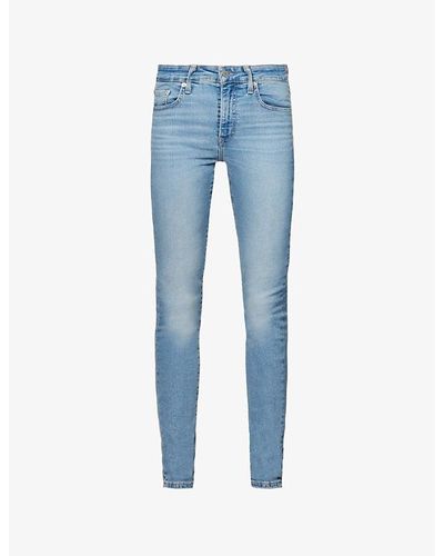 Levi's 721 Contrast-stitch Tapered High-rise Stretch-denim Jeans - Blue