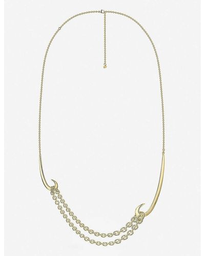 Shaun Leane Multi-hook Gold-plated Vermeil Silver Necklace - White