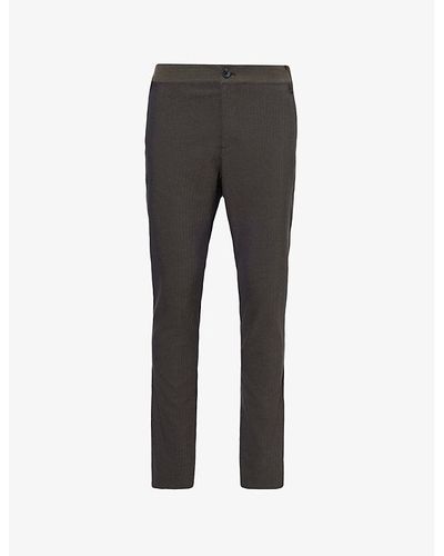 PAIGE Stafford Tapered-leg Mid-rise Stretch-woven Pants - Gray