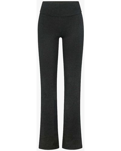 Skims Outdoor Basics High-rise Stretch Cotton-blend Trousers - Black