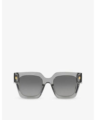 Fendi Fe40101i Roma Square-frame Acetate Sunglasses - Grey