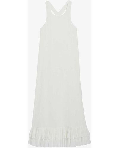 Claudie Pierlot Rowe Scoop-neck Cotton Midi Dress - White