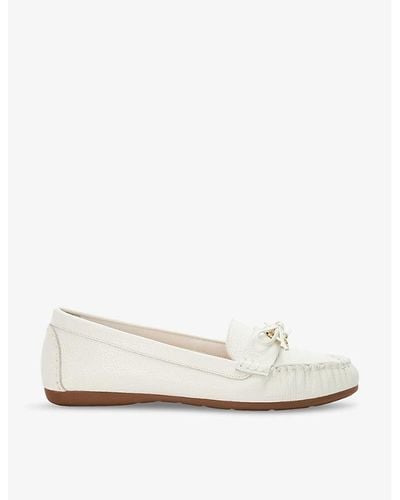 Dune Grovers Bow-detail Leather Loafers - White