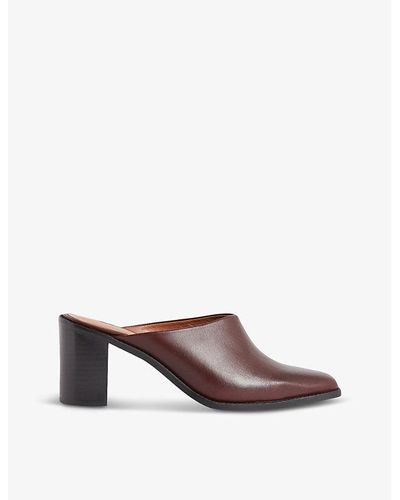 Claudie Pierlot Pointed-toe Open-back Cow-leather Mules - Brown