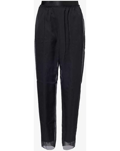 Undercover Wide-leg High-rise Woven Trousers - Blue