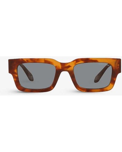 Giorgio Armani Ar8184u Rectangular-frame Tortoiseshell Acetate Sunglasses - Red