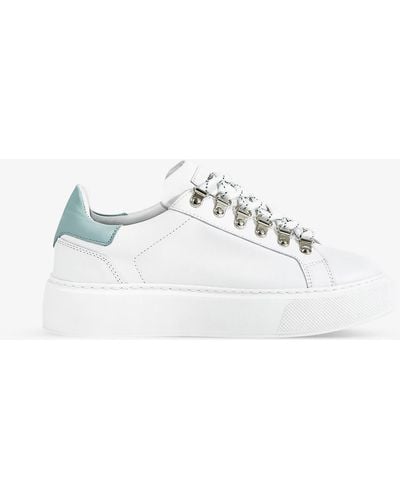 The Kooples Eyelet-detail Leather Sneakers - White