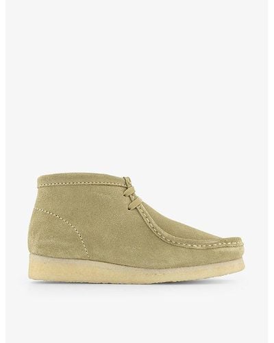 Clarks Wallabee Suede Shoes - Natural