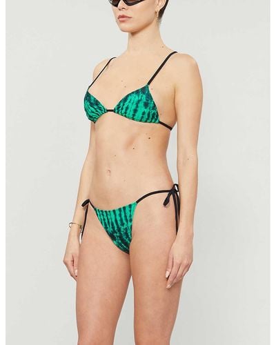 Tropic of C Praia Tie Dye-print Bikini Top - Green